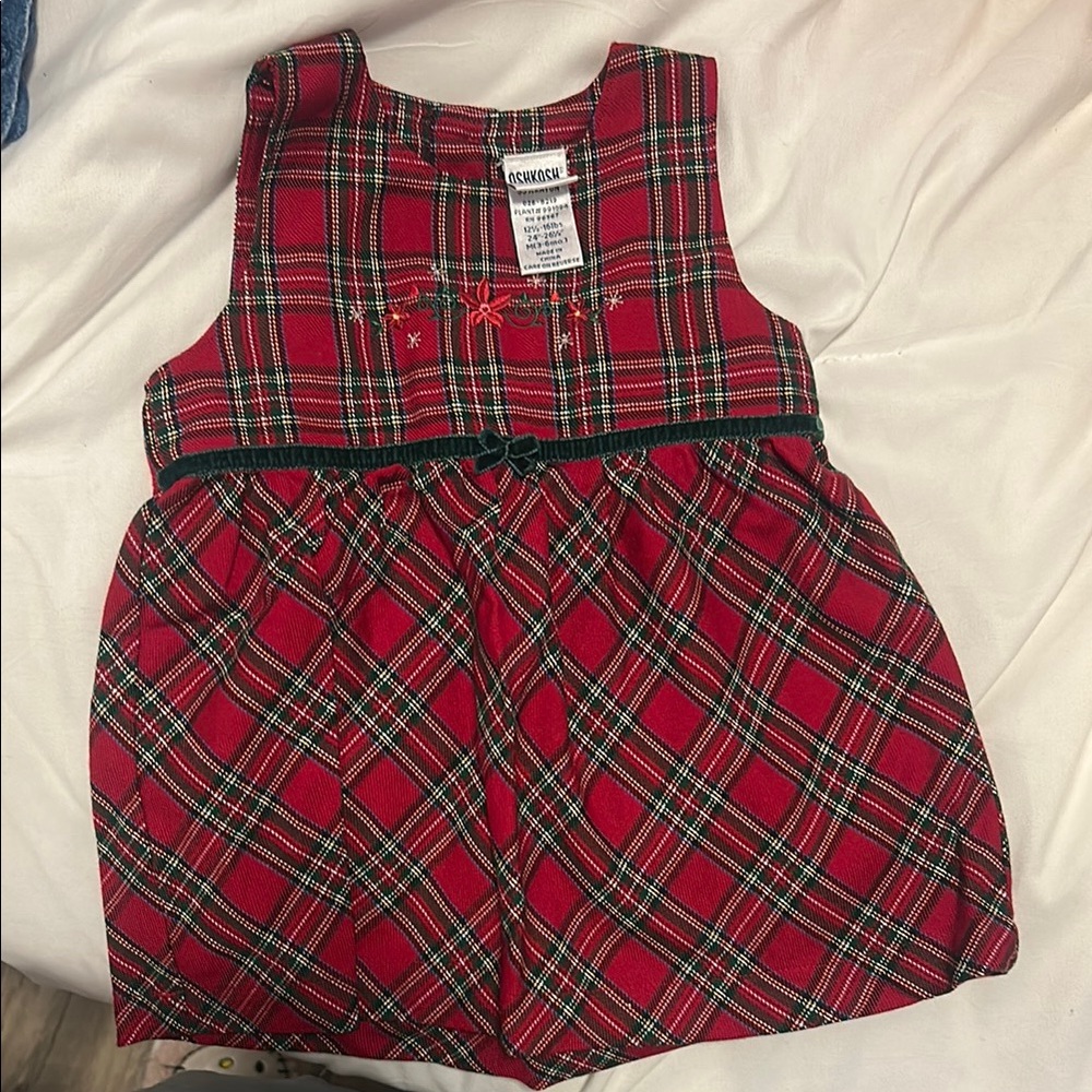 Red Plaid Sleeveless Dress